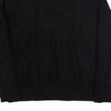 CALVIN KLEIN Womens Patterned Jumper Black Check Tight Knit Wool XL