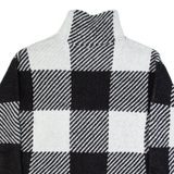 DKNY Womens Patterned Jumper Black Check High Neck Tight Knit XXS