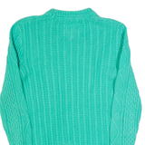 SUPERDRY Womens Jumper Green Cable Knit XS
