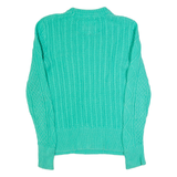 SUPERDRY Womens Jumper Green Cable Knit XS