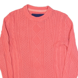 SUPERDRY Womens Jumper Pink Cable Knit XS