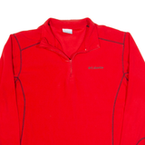 COLUMBIA Mens Fleece Red 1/4 Zip M