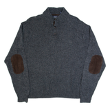 CHAPS Mens Jumper Grey High Neck Tight Knit 2XL