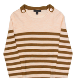 J.CREW Womens Patterned Jumper Pink Striped Tight Knit Wool XXS