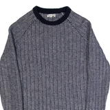 REISS Count Womens Patterned Jumper Black Chunky Knit Wool S