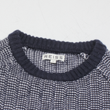 REISS Count Womens Patterned Jumper Black Chunky Knit Wool S