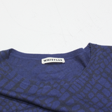 WHISTLES Oversized Womens Patterned Jumper Blue Tight Knit UK 6