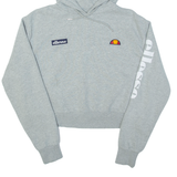 ELLESSE Cropped Womens Grey Hoodie UK 12