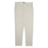 KANGOL Chino Mens Trousers Cream Regular Tapered W34 L31