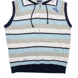 DIESEL Striped Vest Mens Blue Hoodie M