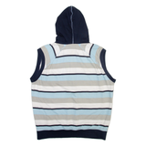DIESEL Striped Vest Mens Blue Hoodie M