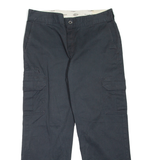 DICKIES Cargo Workwear Mens Trousers Black Regular Straight W34 L30