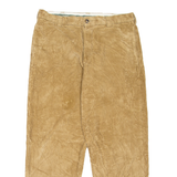 LL BEAN Mens Corduroy Trousers Beige Classic Tapered W34 L27