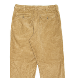 LL BEAN Mens Corduroy Trousers Beige Classic Tapered W34 L27