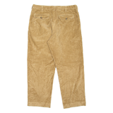 LL BEAN Mens Corduroy Trousers Beige Classic Tapered W34 L27
