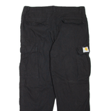 CARHARTT WIP Hooded Theory Cargo Mens Trousers Black Relaxed Tapered W34 L27