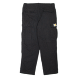 CARHARTT WIP Hooded Theory Cargo Mens Trousers Black Relaxed Tapered W34 L27