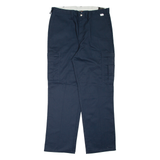 DICKIES Cargo Workwear Mens Trousers Blue Relaxed Tapered W38 L33