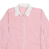 Womens Shirt Top Pink Long Sleeve Striped S