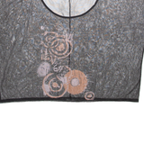 Womens Oversized Blouse Black 3/4 Sleeve 2XL