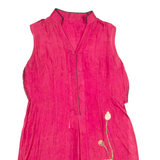 Womens Oversized Top Red Sleeveless Silk 2XL