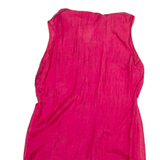 Womens Oversized Top Red Sleeveless Silk 2XL