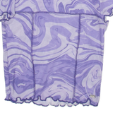 PULL&BEAR Womens Top Purple Crazy Pattern XS