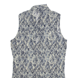 ESPRIT COLLECTION Womens Vests Shirt Grey Sleeveless Crazy Pattern XXS
