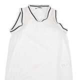 Womens Vests Top White High Neck Sleeveless M