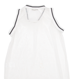 Womens Vests Top White High Neck Sleeveless M