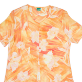 CANDA Womens Shirt Top Orange Floral M
