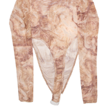 MISSY EMPIRE Womens Bodysuit Top Brown High Neck Long Sleeve Crazy Pattern XXS
