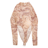 MISSY EMPIRE Womens Bodysuit Top Brown High Neck Long Sleeve Crazy Pattern XXS