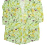 Womens Kimono Top Green Long Sleeve Floral XL