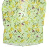 Womens Kimono Top Green Long Sleeve Floral XL
