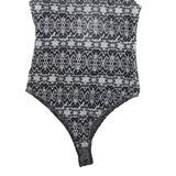 TALLY WEIJL Womens Camisole Bodysuit Grey Sleeveless Crazy Pattern S