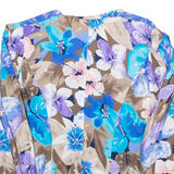 EXCLUSIVE Womens Blouse Shirt Blue V-Neck Long Sleeve Floral XS