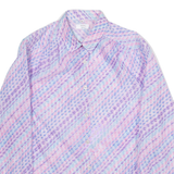 Womens Shirt Top Purple Long Sleeve Silk Striped XS