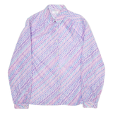 Womens Shirt Top Purple Long Sleeve Silk Striped XS