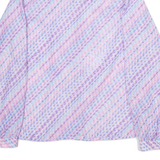 Womens Shirt Top Purple Long Sleeve Silk Striped XS