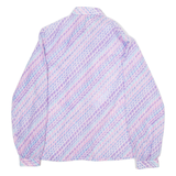 Womens Shirt Top Purple Long Sleeve Silk Striped XS