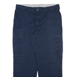 DICKIES Cargo Mens Trousers Blue Relaxed Straight W40 L32