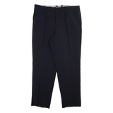 Mens Trousers Black Regular Tapered W36 L30