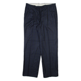 HAGMAN Mens Trousers Blue Regular Straight Wool W36 L32