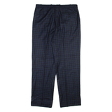 HAGMAN Mens Trousers Blue Regular Straight Wool W36 L32