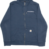 CARHARTT Animal Biome Mens Blue Hoodie Full Zip L