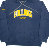 GILDAN Bulldogs Rugby Mens Blue Hoodie USA M