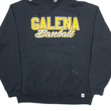 RUSSELL ATHLETIC Galena Baseball Mens Black Hoodie USA L