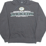 MAJESTIC Green Bay Packers Mens Grey Hoodie USA S