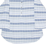 COLUMBIA Pullover Mens Shirt Blue Striped 3/4 Sleeve M